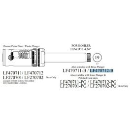 WALTER LF470711-B Walter, LF470711-B, For Kohler Valvet Tub & Shower Faucet Cartridge With Bonnet, Hot | NorthShoreFaucets.com