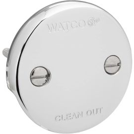 WATCO 18002-CP ROUND WASTE & OVERFLOW FACE PLATE 2 HOLE CHROME | NorthShoreFaucets.com