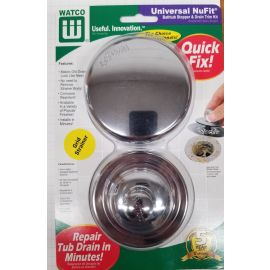 WATCO, 948700-PP-CP-G-3P-C, UNIVERSAL NUFIT BATHTUB STOPPER AND DRAIN TRIM KIT, CHROME
